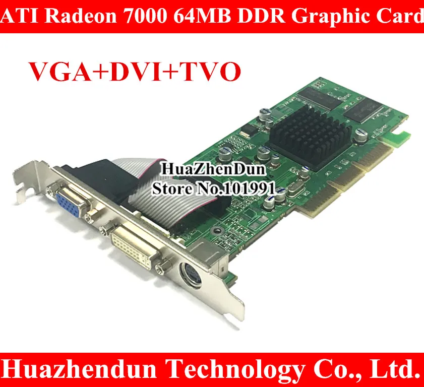 Новый ATI Radeon 7000 64 м DDR DVI VGA TVO AGP Графический карта видеокарта + | Компьютеры и офис