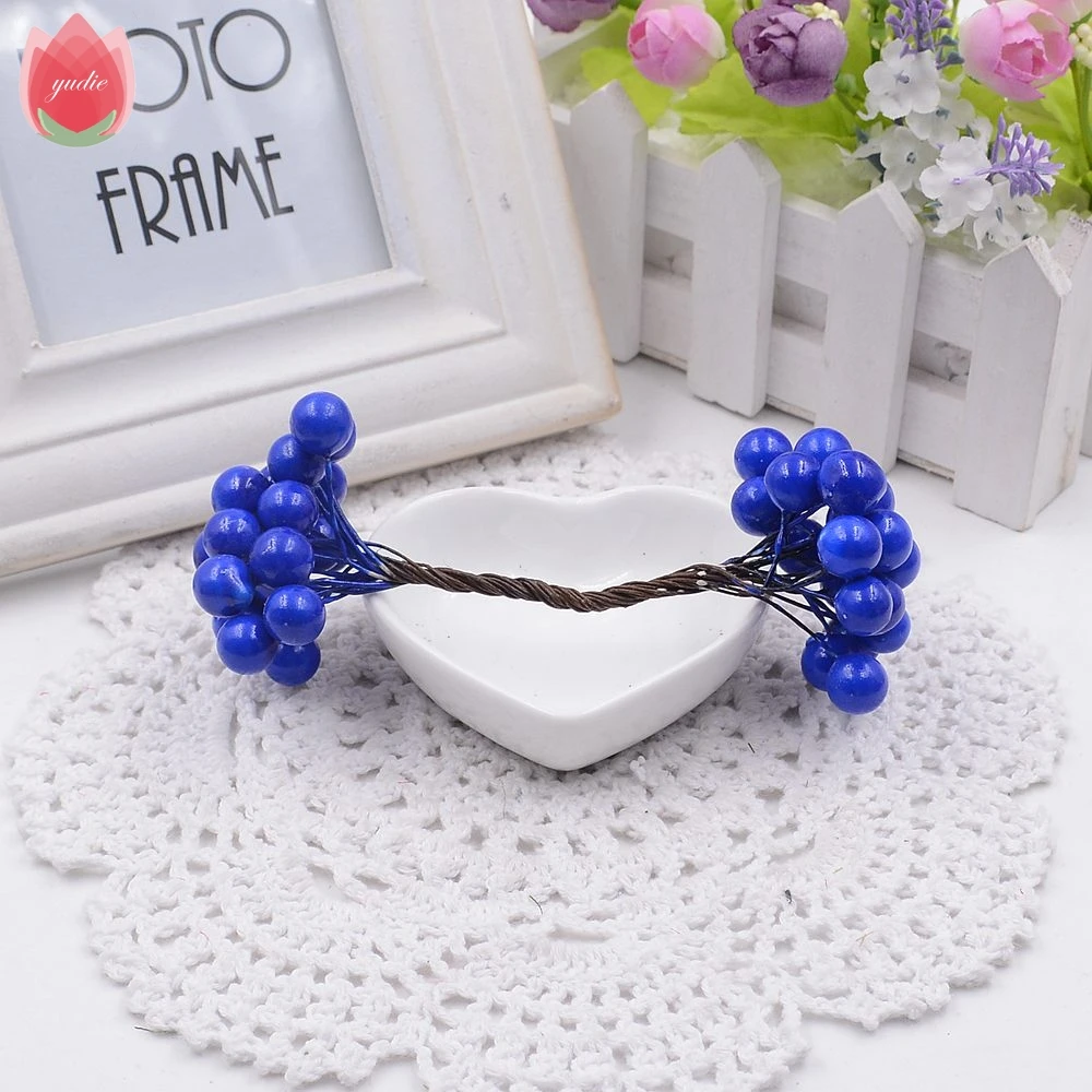 royal blue 20 шт. 40 головок ягодный Бакка Искусственные цветы ручной работы Искусственные цветы украшения дома DIY Скрапбукинг венок поддельные цветы - Цвет: royal blue