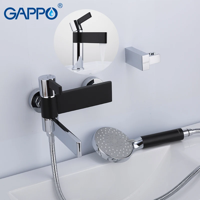 Смесители для ванны GAPPO латунный кран хромированный и черный цвет набор ванной