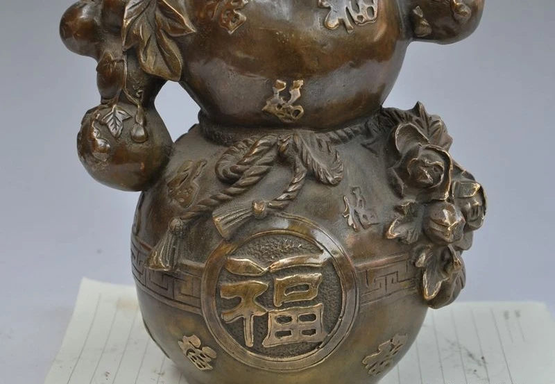 11 &quotСчастливый Китайский Фэншуй Бронзовая Тыква Калабаш кукурбит фу