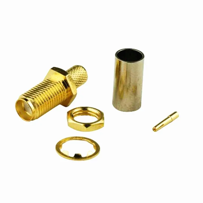 100 шт. SMA гнездо или RP-SMA гайка переборка обжимной RG58 RG142 LMR195 RG400 RF разъем |