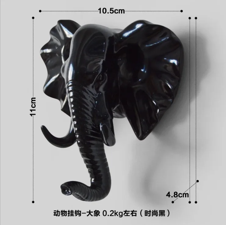 Креативные 3D крючки для стены украшения двери животных крючки декоративные крючки для одежды полимерные крючки олень носорог слон жираф лошадь - Цвет: 8
