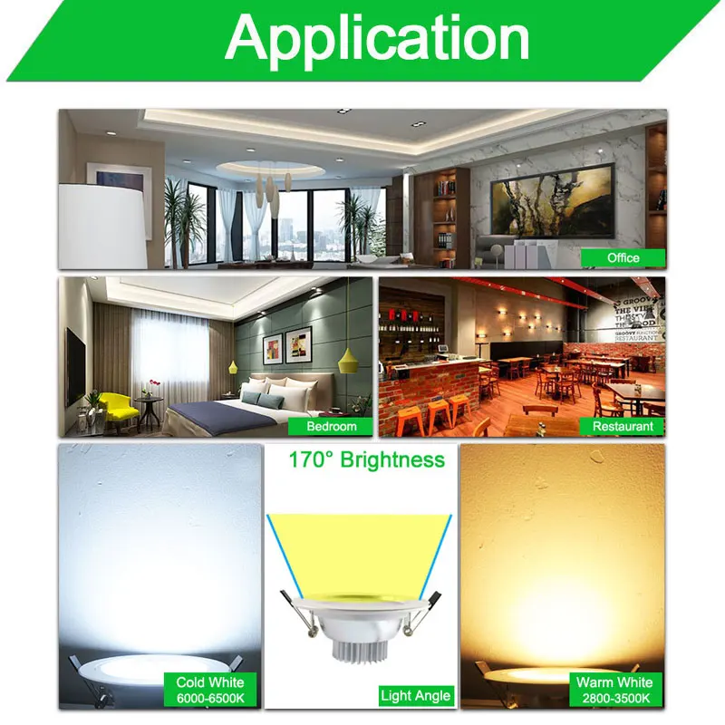

Silver White Ceiling LED Downlight 5w 10w 15w Led Lamp Recessed 110~220v LED Down Light Indoor Lighting Home Aluminum Spot Light