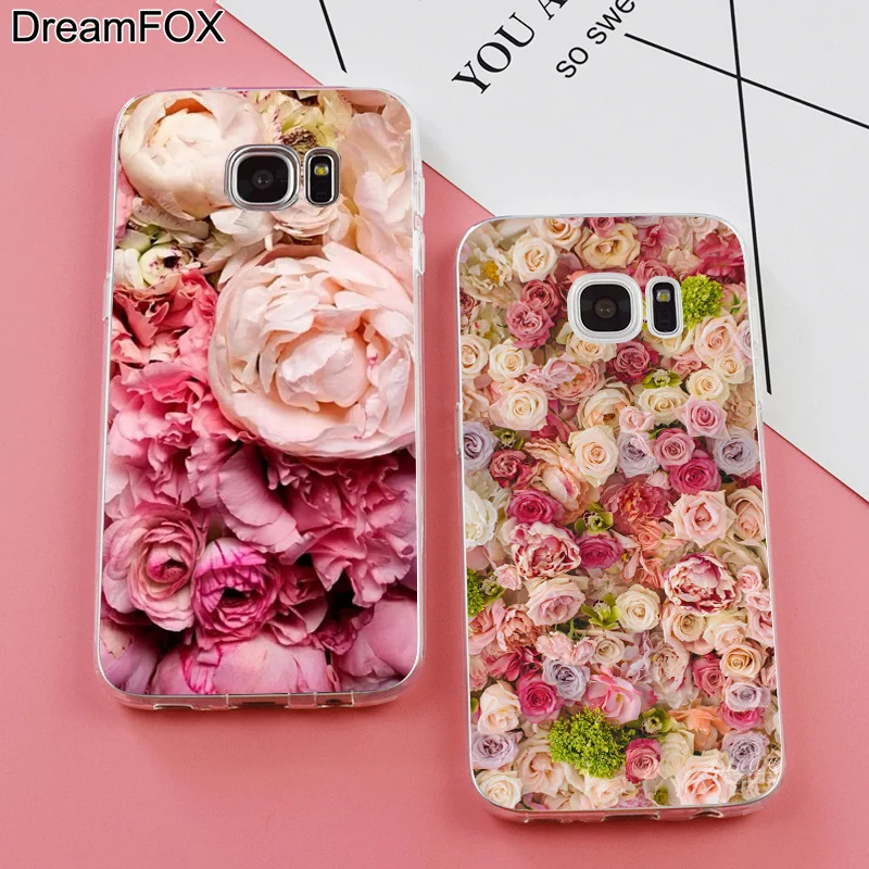 DREAMFOX K141 Мягкий силиконовый чехол из ТПУ с пионами для samsung Galaxy Note S 6 7 8 9 Edge Plus Grand Prime