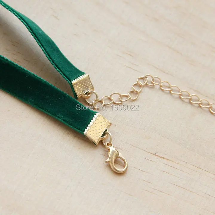 Популярный Ретро чокер с зеленой лентой ожерелье красной вишней кулон в виде