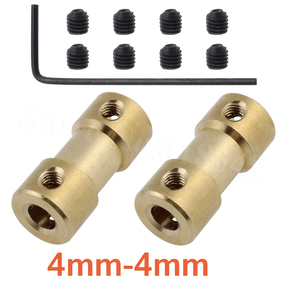 4mm-4mm 2 шт./лот 24 размера вал двигателя Соединительная муфта Соединительный рукав адаптер латунный Трансмиссия шарнир для RC лодки автомобиля самолета DIY - Цвет: 4mm-4mm