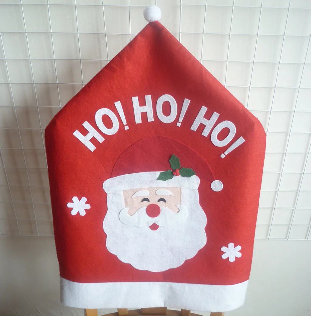 Christmas Santa Clause Chair Cover Red Hat Back Dinner Table Party Weihnachten Dekoration 66X47 cm | Дом и сад