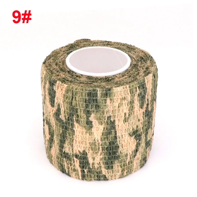 9 jungle camouflage 4,5 М камуфляж эластичный Обёрточная бумага ленты охота Маскировка Elastoplast самоклеющиеся спортивные протектор колена палец лодыжки спортивная повязка - Цвет: 9 jungle camouflage