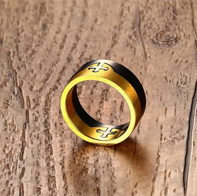 Новое модное высококачественное мужское кольцо из титановой стали с двойным