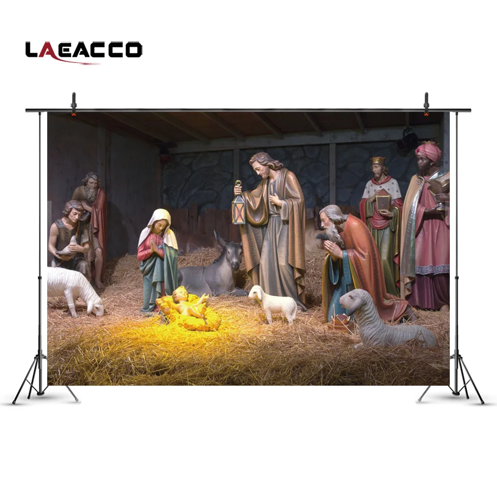 Фотофоны Laeacco Рождество Иисус сцена Декор для дома виниловые фоны фотостудии |