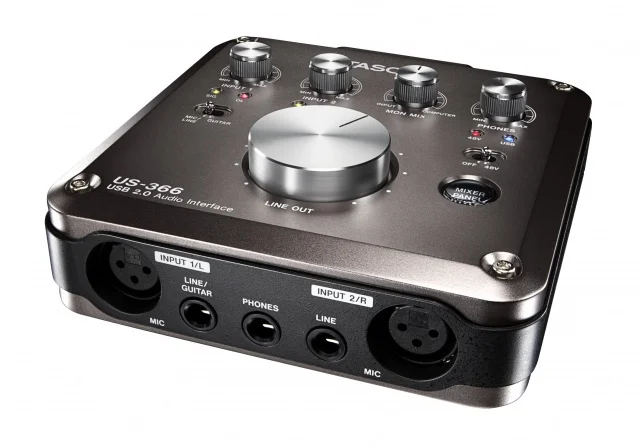 Tascam us-366 USB audio interface with On-Board DSP Mixer 4 in out sound card High-Quality HDDA Mic Pre-AMPS optical port |