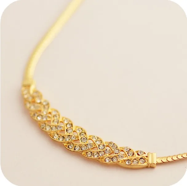 Женское винтажное ожерелье Noble Wheat Ear со стразами и кристаллами N005 B5|fashion jewelry|jewelry