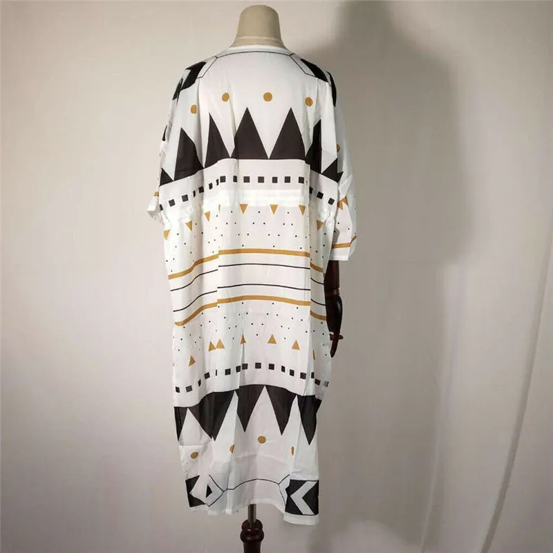 Женская пляжная одежда накидка в стиле бохо с принтом свободная шаль кимоно