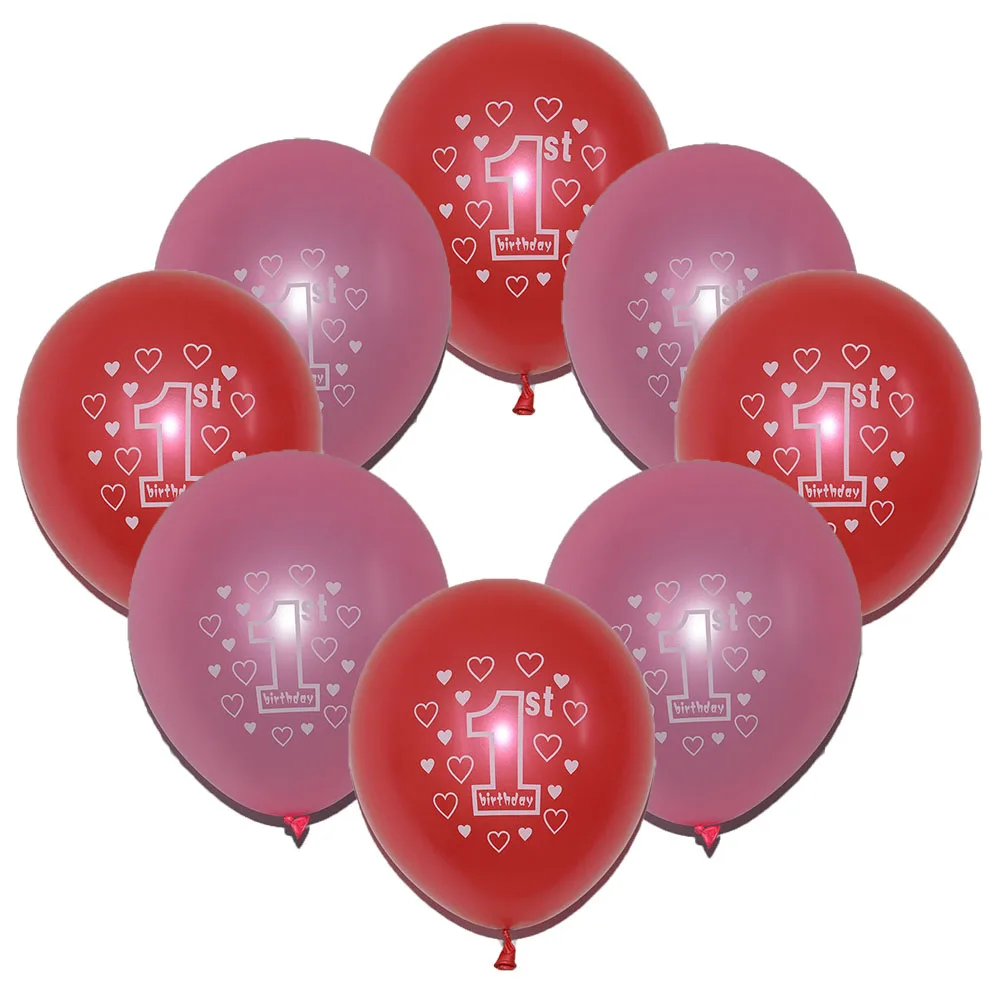 12 шт. синие красные розовые воздушные шары с перламутровым принтом для первого