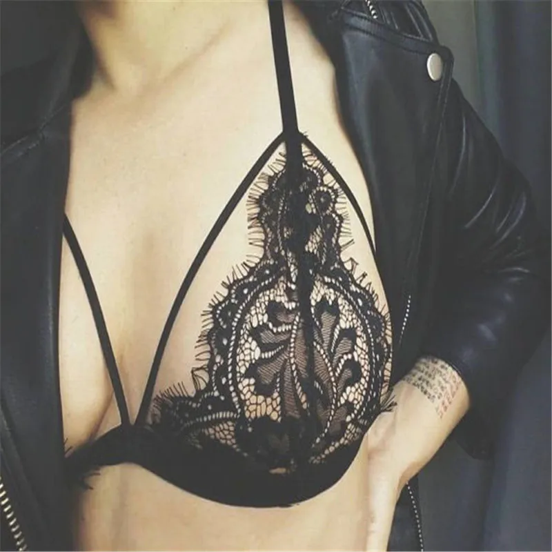 Бюстгальтер без косточек кружевной с цветочным рисунком|lingerie bra tops|lingerie lace bralingerie