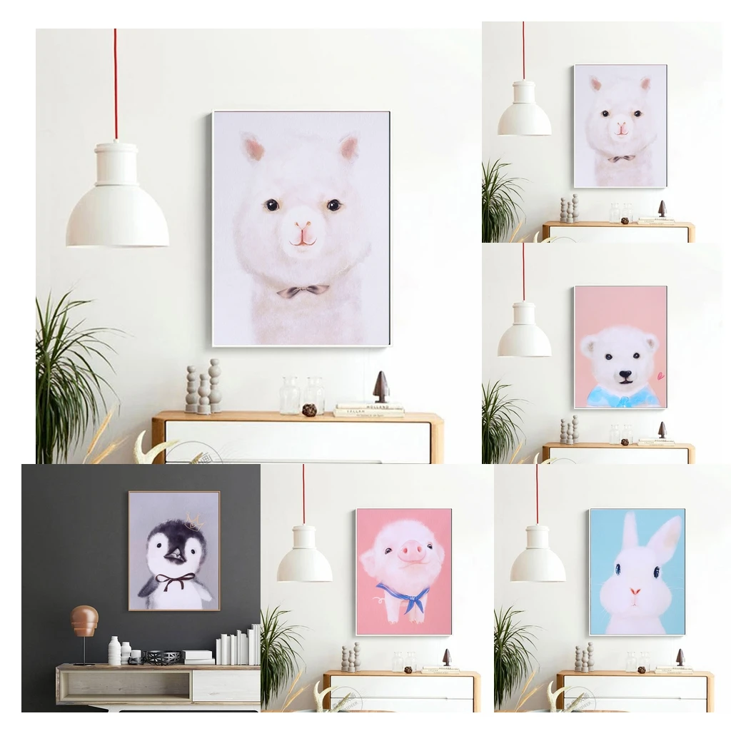 Милые животные DIY живопись Мульти Стиль Современное настенное искусство картина