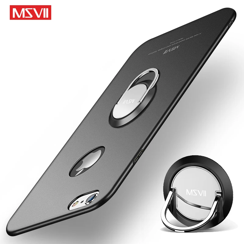 Чехлы MSVII для Apple iPhone 6 s Plus чехол с кольцом на палец кожаный iPhone6 держатель