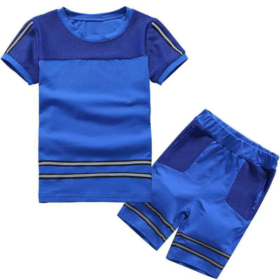 Boy Clothes Summer Children Clothing Sets Fashion For 2 Colors Kids Set T-shirt+Sport Shorts Suits 4 6 8 10 12 Years | Детская одежда и
