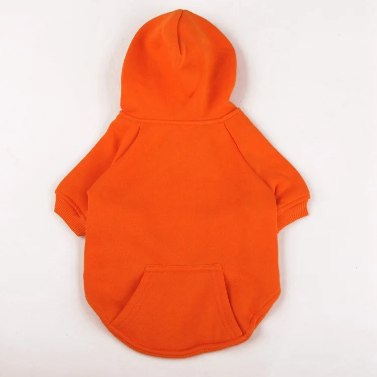 Однотонные толстовки с капюшоном для собак красного оранжевого черного и серого