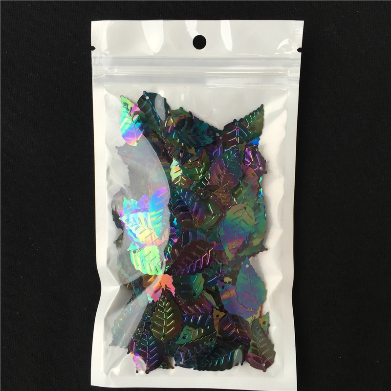 Черные блестки в форме листа с 2 отверстиями и блестками блестящие наклейки на