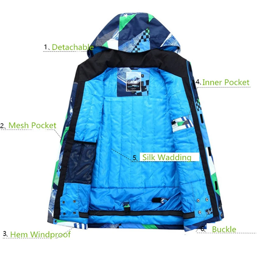 Мужские зимние водонепроницаемые лыжные куртки Mountainskin спортивные для активного