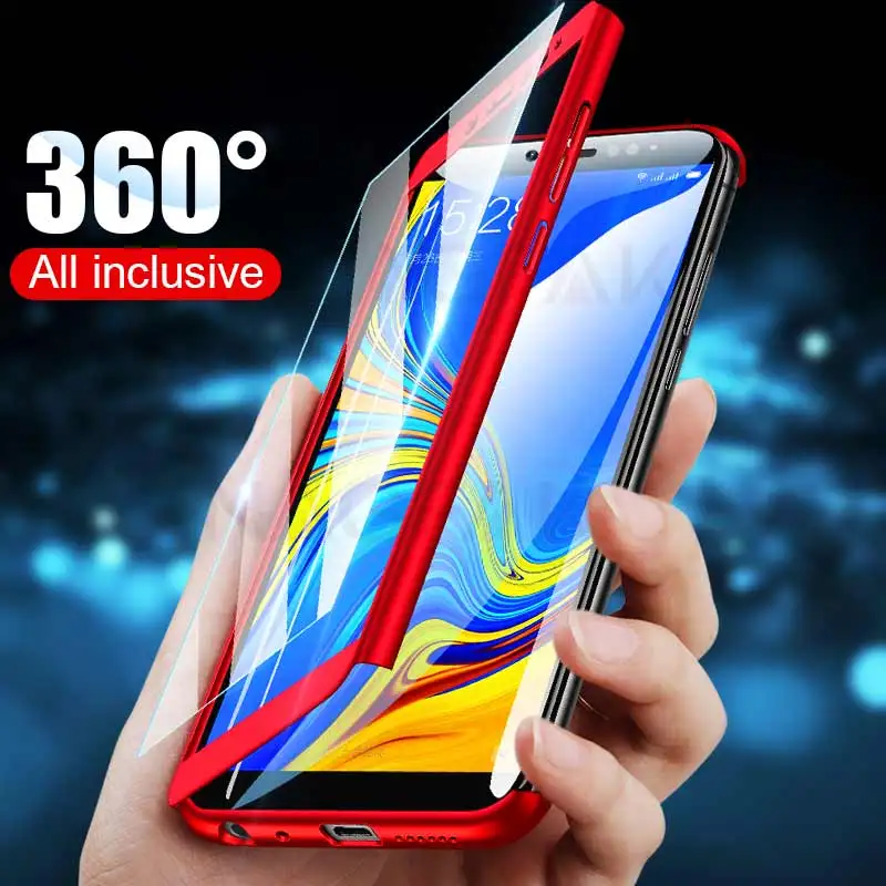NAGFAK Роскошные 360 Полное покрытие чехол для телефона Samsung Galaxy A7 A8 J4 J6 J8 плюс 2018