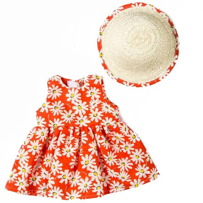 red daisy flower 18 дюймов, одежда для девочек, куклы, американские игрушки, платье, костюм, ручная работа, кружевная юбка, платье, аксессуары, подходит для 43 см, кукла c746 - Цвет: red daisy flower