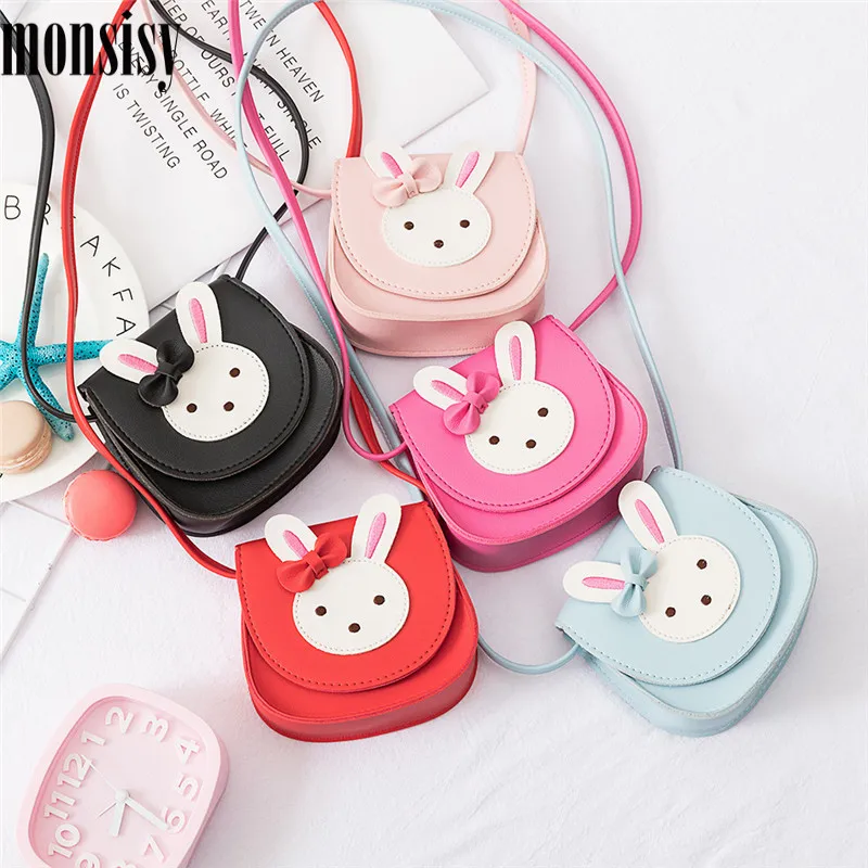 

Monsisy 2021 Girl Coin Purse Handbag Children Wallet Small Coin Box Bag Cute Rabbit Kid Money Bag Baby Shoulder Bag Change Purse