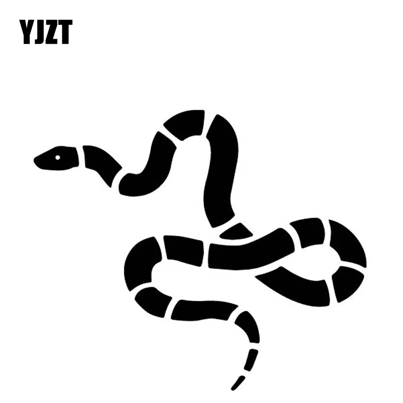 

YJZT 15.9CM*13.5CM Snake Creative Decoration Car Sticker Vinyl Decal Car Door Accessories Black/Silver C4-1571