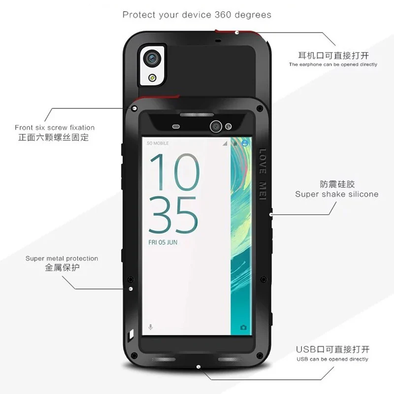LOVE MEI для sony Xperia XA Ultra Cover F3212 F3216 F3211 сверхпрочный силиконовый чехол ТПУ и жесткая