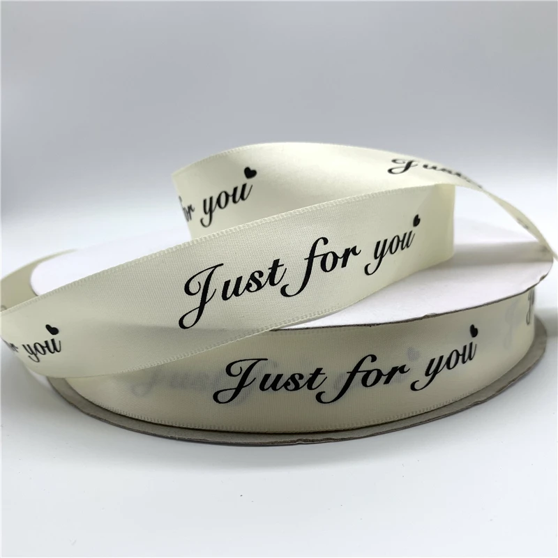5 ярдов/лот 25 мм полиэфирная лента с принтом "Just For You" ручной работы Романтический Подарочный упаковочный ремень для свадебных украшений