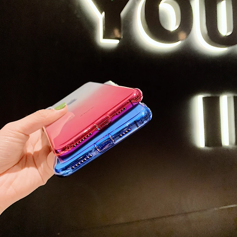 GYPHCA ультра тонкие прозрачные ТПУ чехлы для iPhone X XS Max XR градиентные TUP мягкие