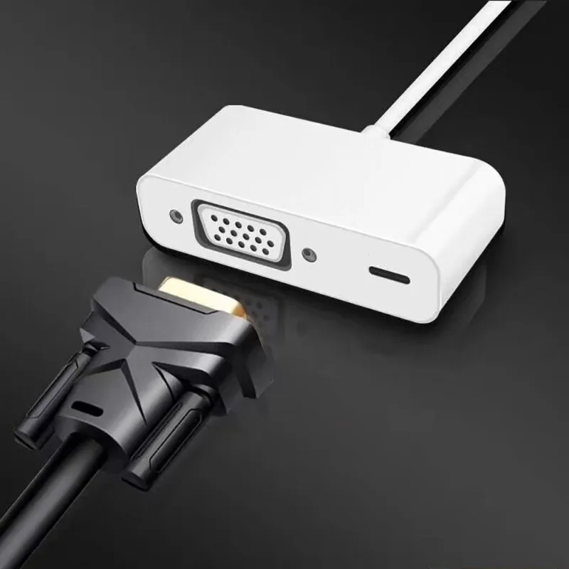 Переходник из алюминиевого сплава для iPhone на Hdmi Vga Jack| |
