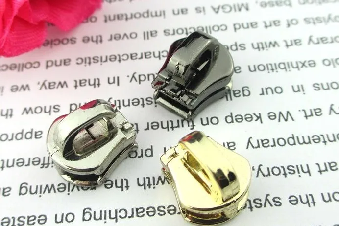 

20pcs/lot 5# light golden white silver gun black metal zipper slider for metal nylon zipper luggage backpack diy accessories1545