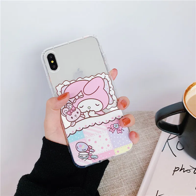 Милые Мультяшные Чехлы Sanrio для телефонов iPhone 8 7 6s 6 S Plus X Мягкий силиконовый чехол
