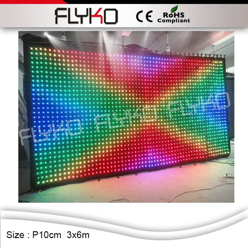Alibaba Китай высшее качество Прокат led видео стены занавески экран p10cm 3M x 6m |