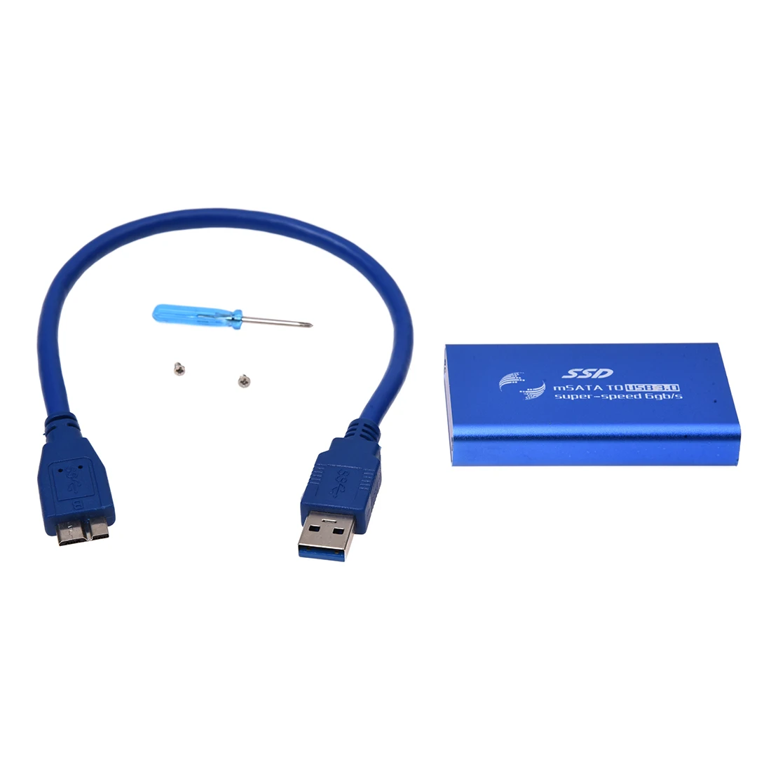 5x3 см 1," USB 3,0 внешний корпус Чехол mSATA SSD конвертер адаптер кабель синий