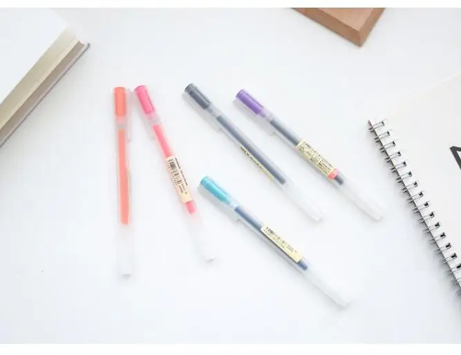 MUJI 10 шт гелевые ручки черные/синие/красные чернила цветные ручки 0,5 мм 0,38 мм милые ручки школьные стационарные Stylo Kawaii Line Friends Caneta гелевые