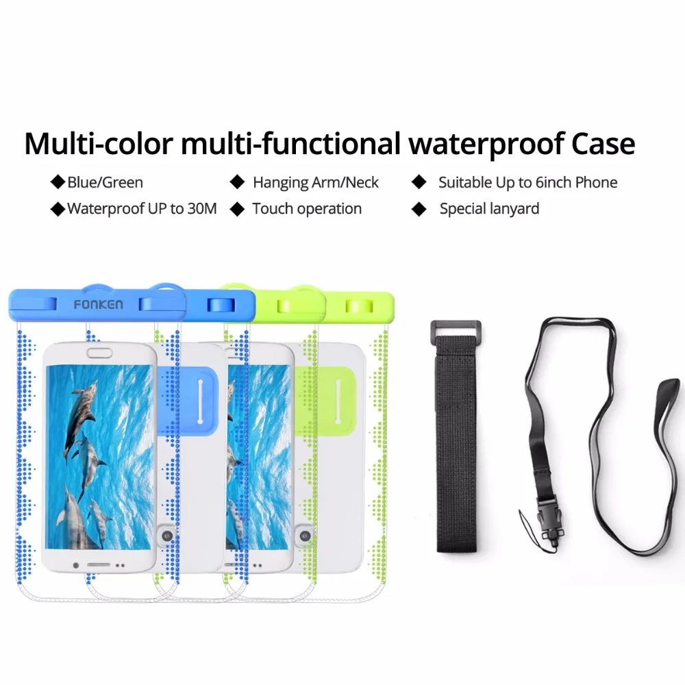 Водонепроницаемый чехол для телефона сухая сумка IPX8 подводный плавающий 6 дюймов