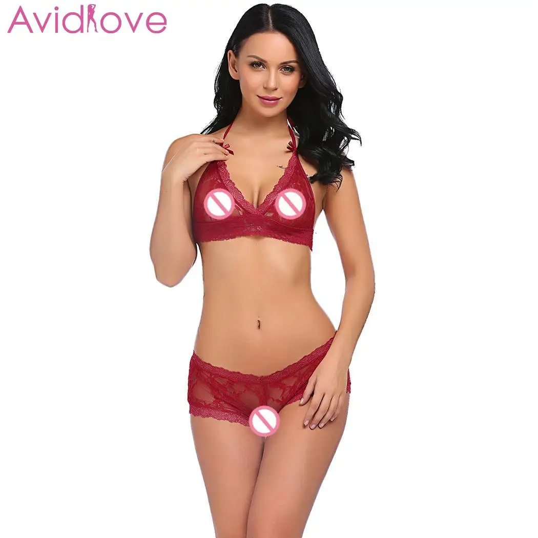 Avidlove женский сексуальный комплект нижнего белья секс магазин Прозрачное Бикини