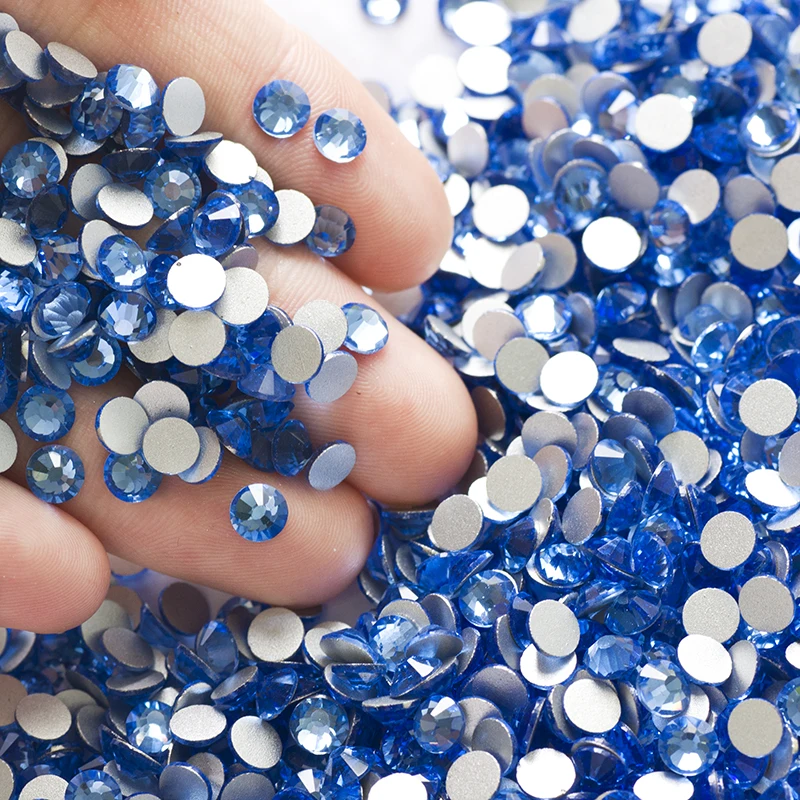 YANRUO 2058NoHF SS3-SS34 Light Sapphire DIY Flatback Stones And Crystals Strass Non Hot Fix Rhinestone For Nails | Дом и сад