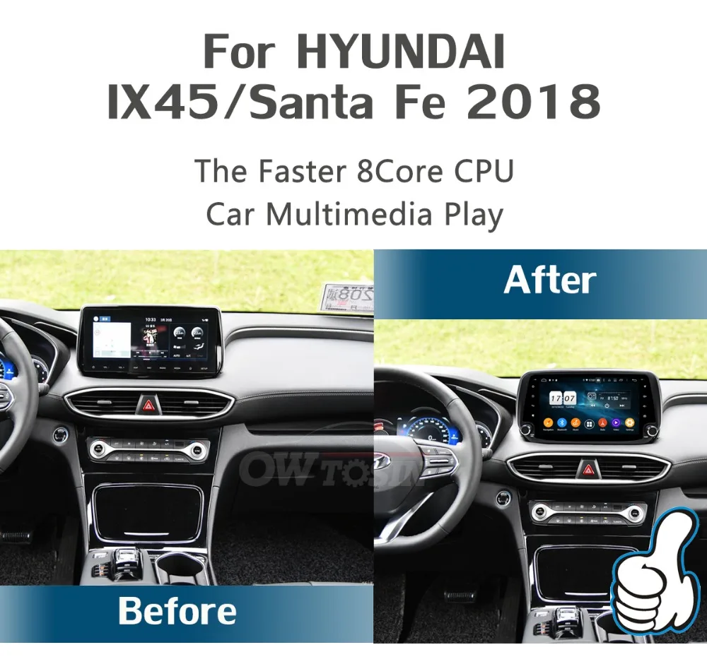 " ips 8 ядерный 4 Гб+ 64 ГБ Android 9,0 автомобильный мультимедийный плеер для hyundai IX45 Santa FE XL gps Радио Стерео Parrot BT CarPlay