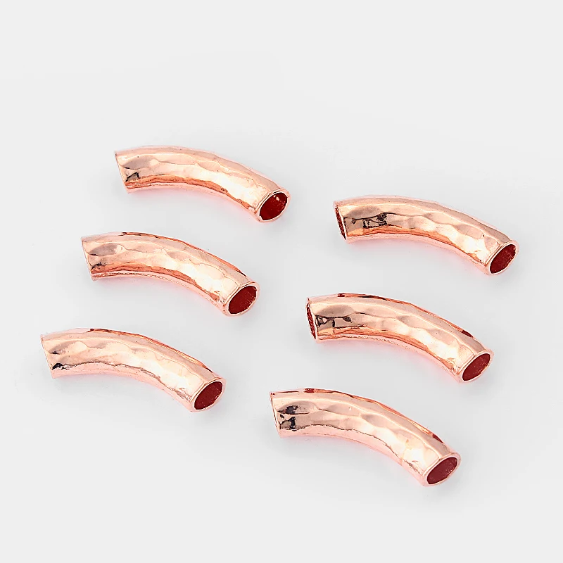 5 шт. розовое золото изогнутая трубка Silde Spacer Charm fit 7 мм круглый кожаный шнур сделай