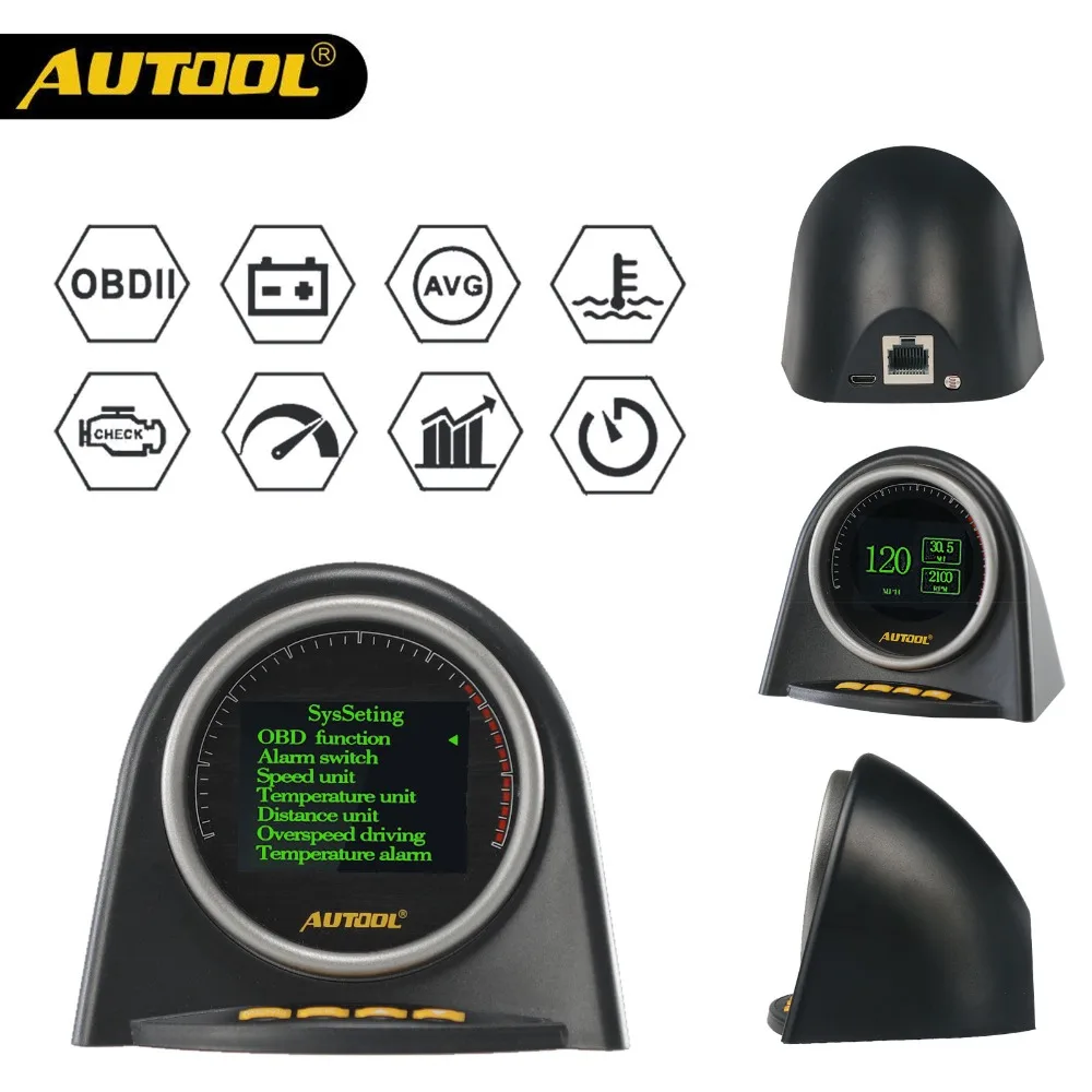 AUTOOL X70 сканер кодов Авто HUD Автомобильный дисплей автомобиля OBD 2 цифровой