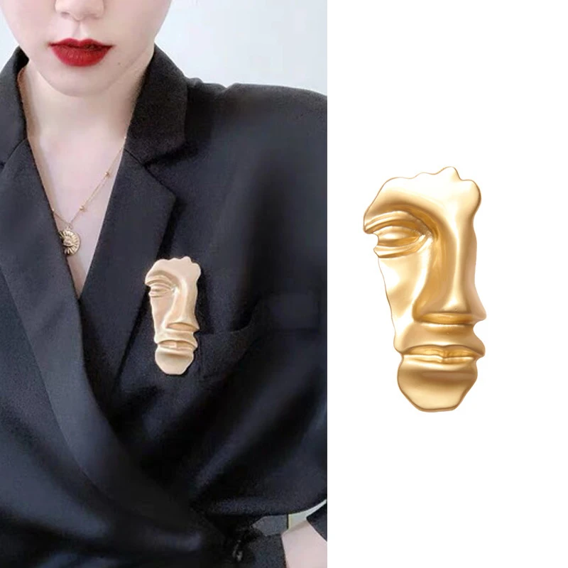 2019 золотые металлические преувеличенные Броши для женщин уникальный дизайн