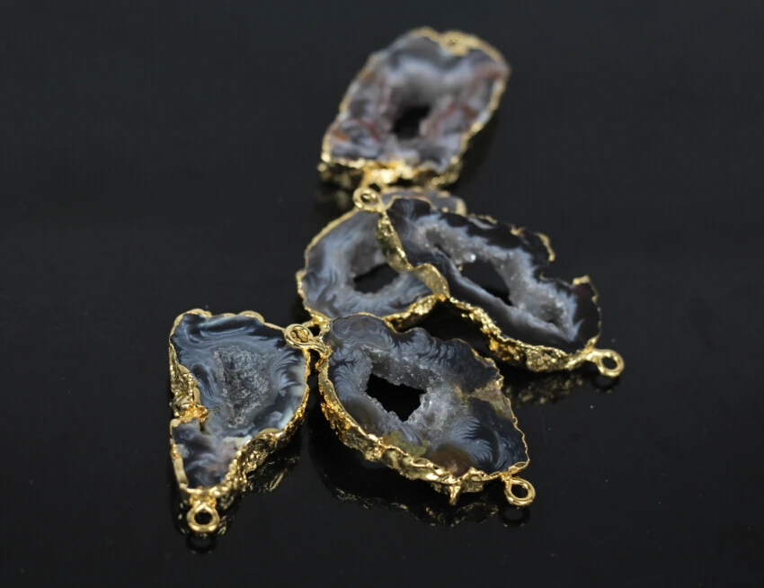 5 шт./лот Натуральный Druzy Drusy драгоценные камни фрагмент жеоды кулон бусины сырой