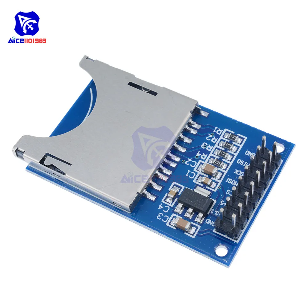 5PCS/Lot Reading And Writing Module SD Card Slot Socket Reader for Arduino ARM MCU 5V/3.3V | Электронные компоненты и