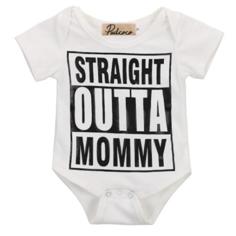

2017 Summer kids girl boy clothes Letter Cotton Casual Short Sleeve Bodysuit Size 0-24M