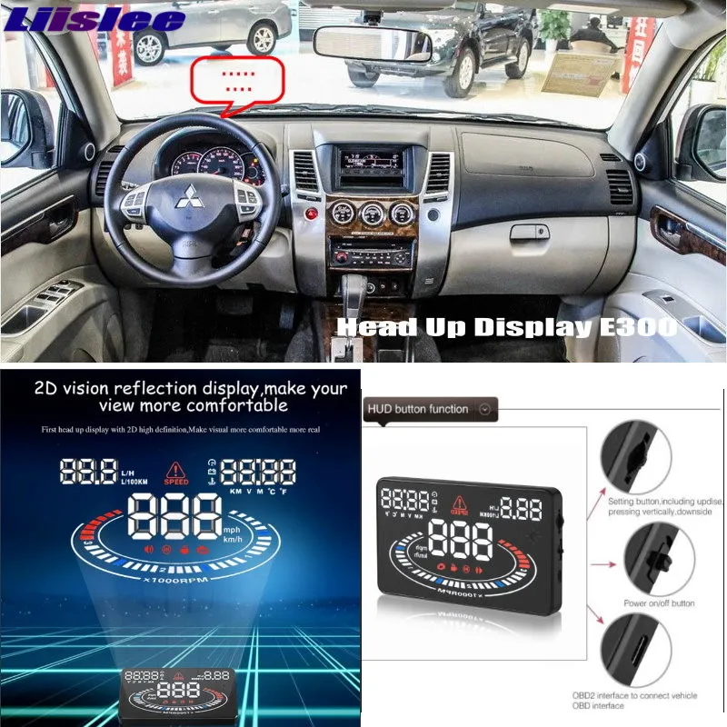 Автомобильный HUD Дисплей для Mitsubishi Pajero Sport 2009 2019 безопасный проектор вождения