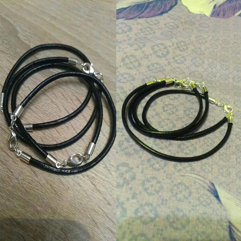 4 шт. DoreenBeads черные браслеты серебряного цвета из натуральной кожи